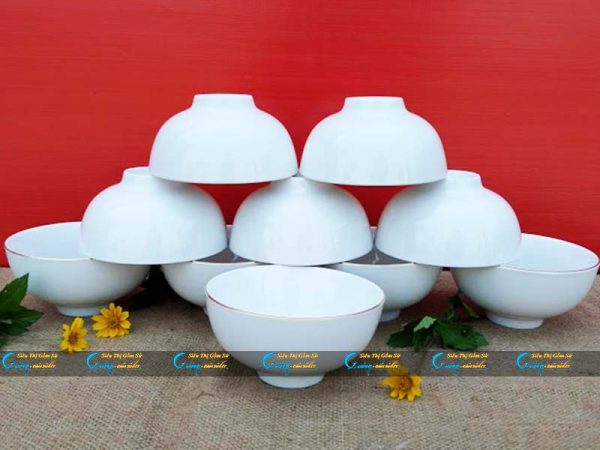 Bộ 10 bát cơm chỉ vàng Minh Châu