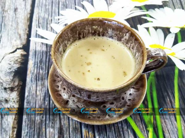 Ly cà phê Cappuccino men hỏa biến nâu